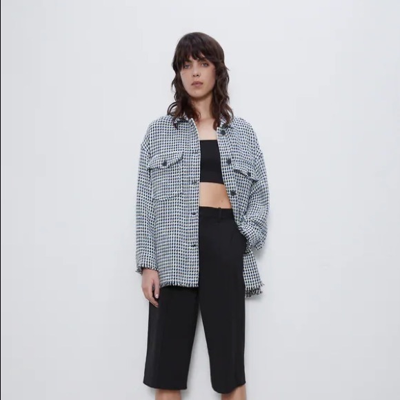 Zara | Tops | Zara Tweed Shacket Button 